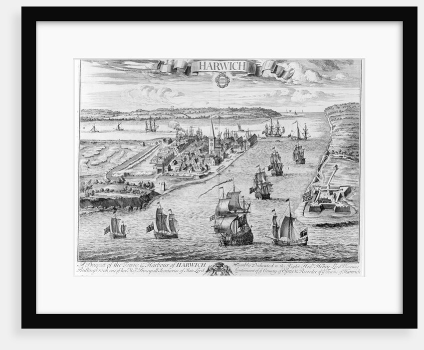 A Prospect of the Towne and Harbour of Harwich by English School