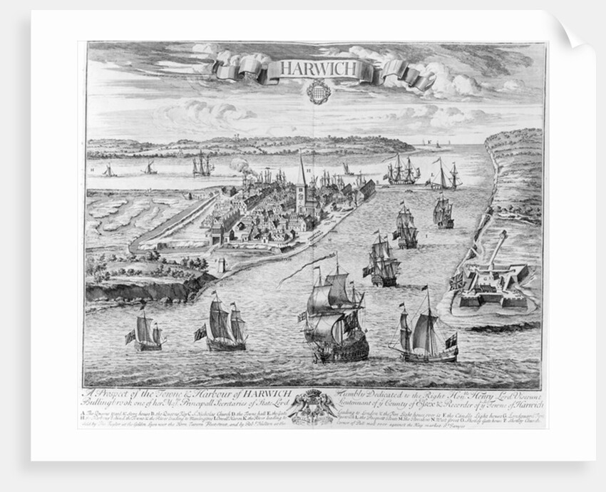 A Prospect of the Towne and Harbour of Harwich by English School