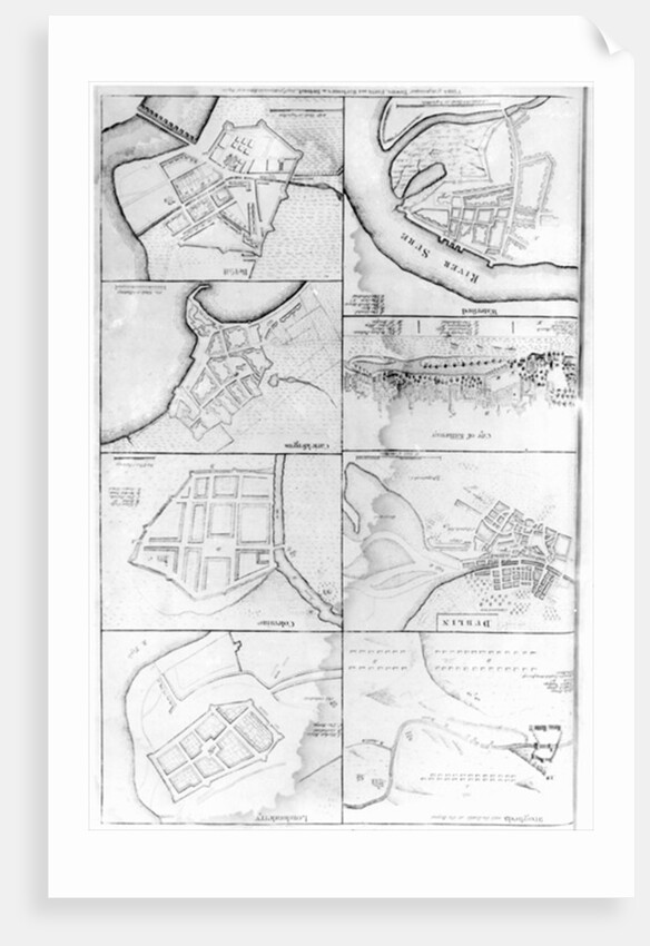 Plans of the principle Towers, Forts and Harbours in Ireland by School English