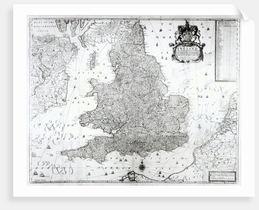 A New Map of the Kingdom of England and the Principalitie of Wales, 1669 by William Berry