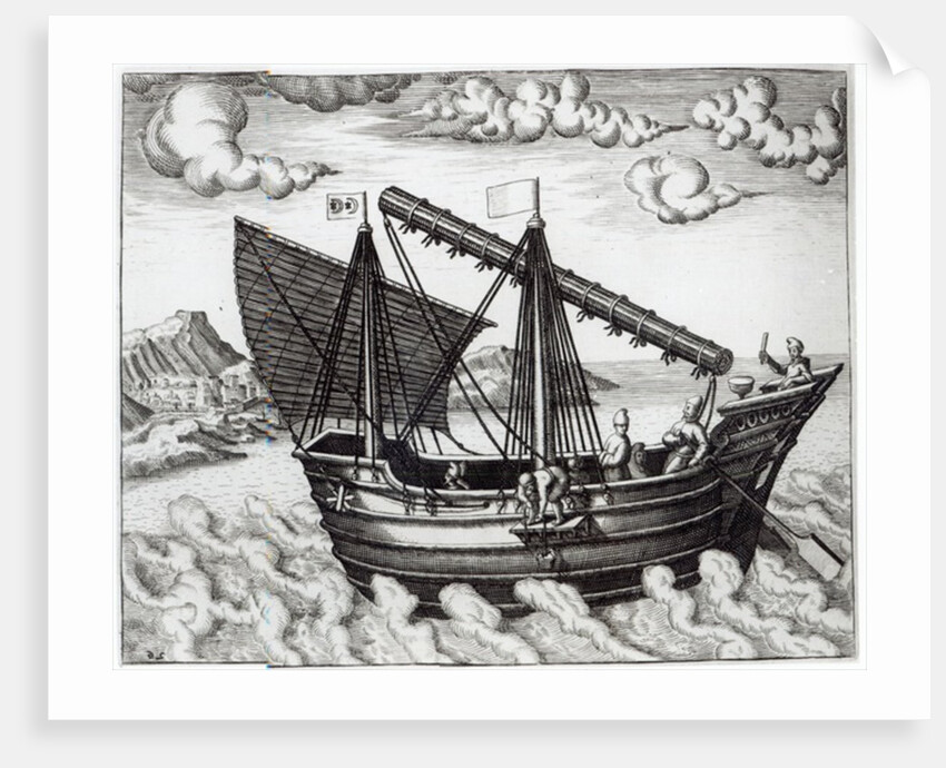 A Chinese Junk by Johannes Baptista van the Younger Doetechum