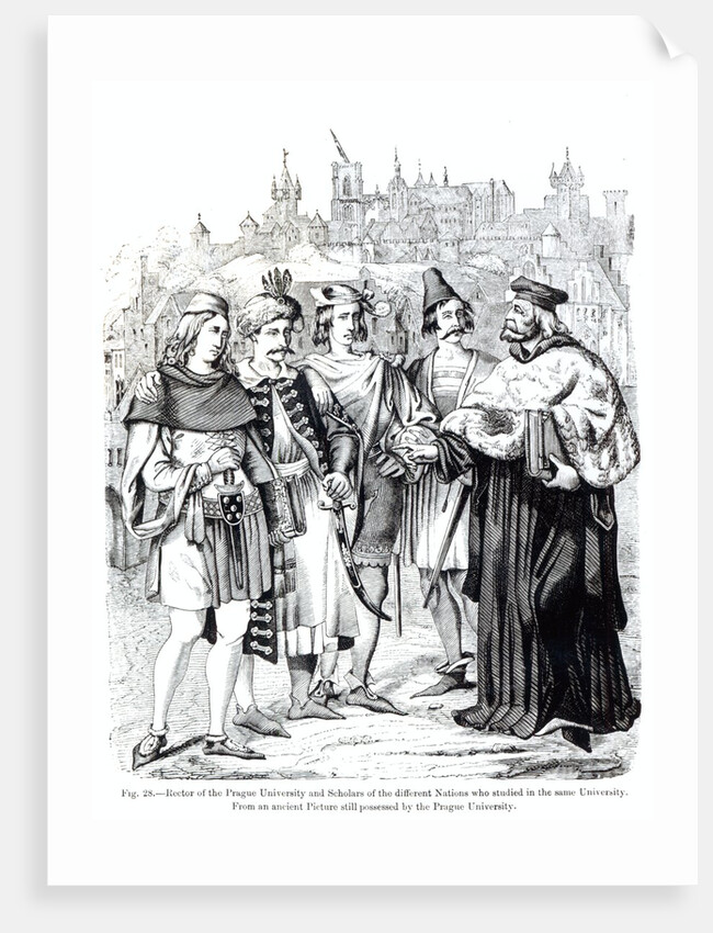 Rector of the Prague University and Scholars of the different Nations who studied in the same University by School Czech