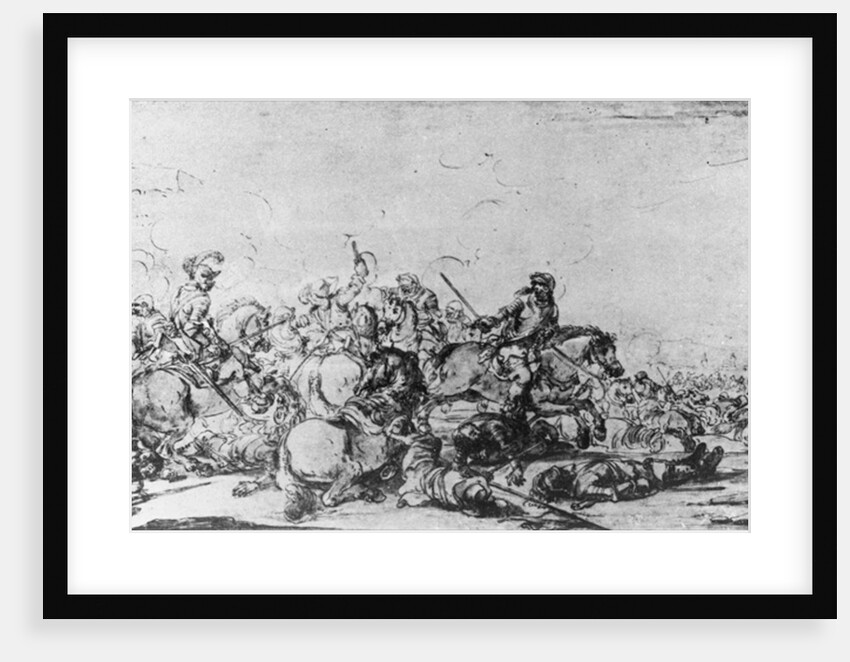 A Cavalry Battle by Jacques (1621-76) Courtois