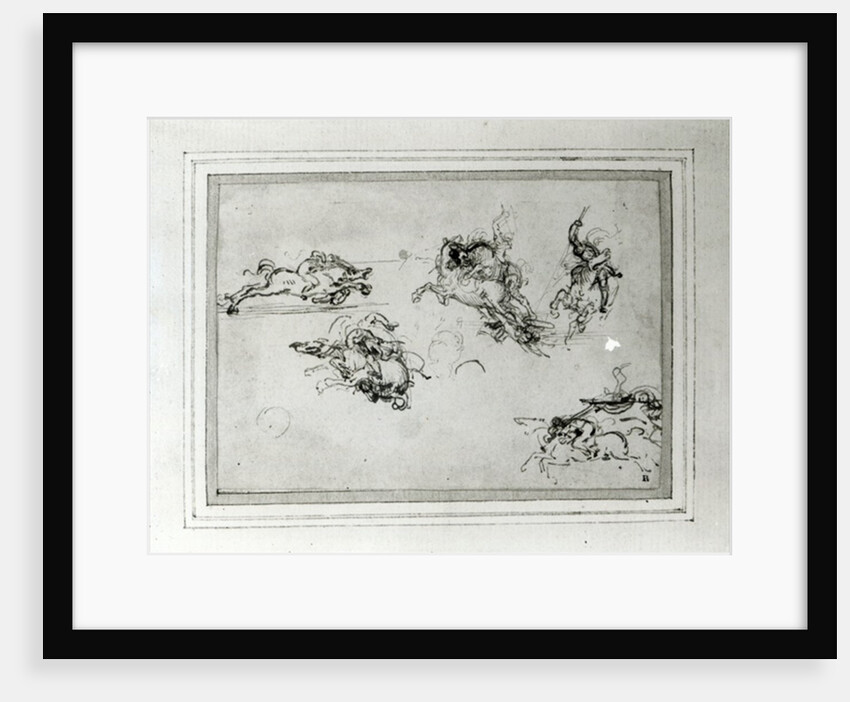Study of Horsemen in Combat, 1503-4 by Leonardo da Vinci