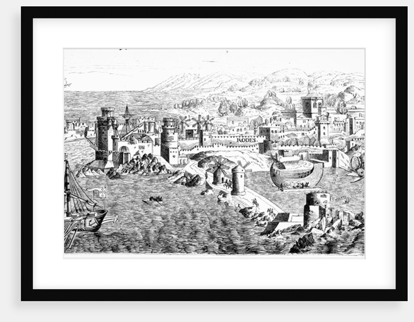 Map of the Island of Rhodes, reproduced in 'Le Chevalerie et les Croisades' by Paul Lacroix, 1886 by Erhard Reuwich