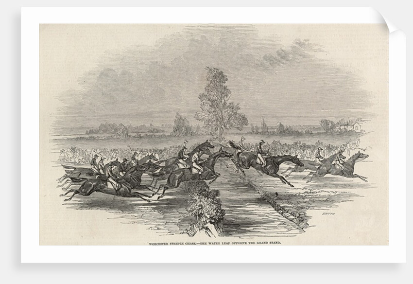 Worchester Steeple Chase: The Water Leap opposite the Grand Stand by English School