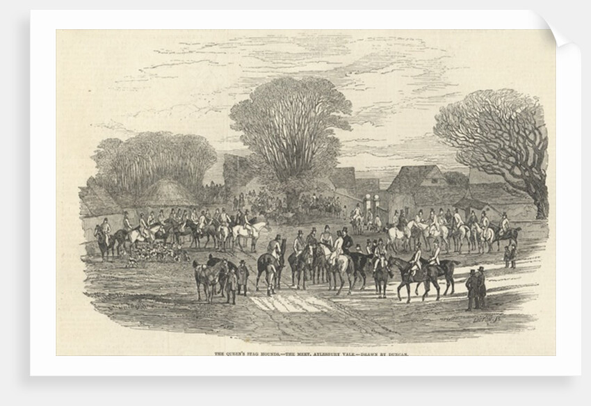 The Queen's Stag Hounds: The Meet, Aylesbury Vale by Edward Duncan