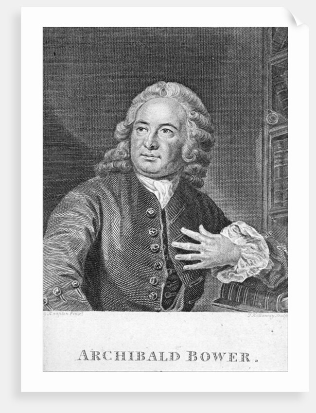 Archibald Bower, engraved by J. Hollonray by School English
