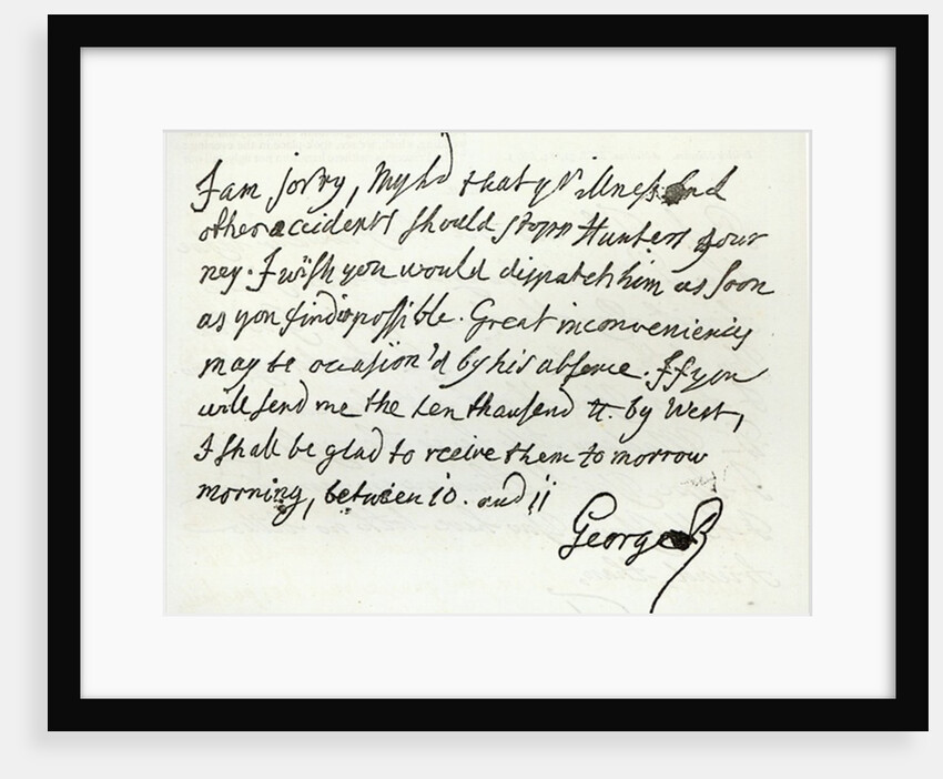Letter from George II to the Duke of Newcastle, 1759 by English School