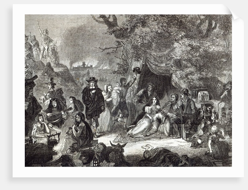 Highgate Fields during the Great Fire of London in 1666 by Edward Matthew (after) Ward