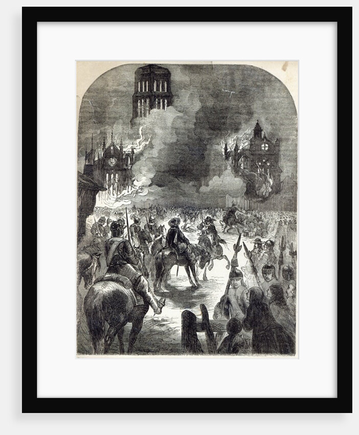 The burning of Old St. Paul's, 1666 by English School