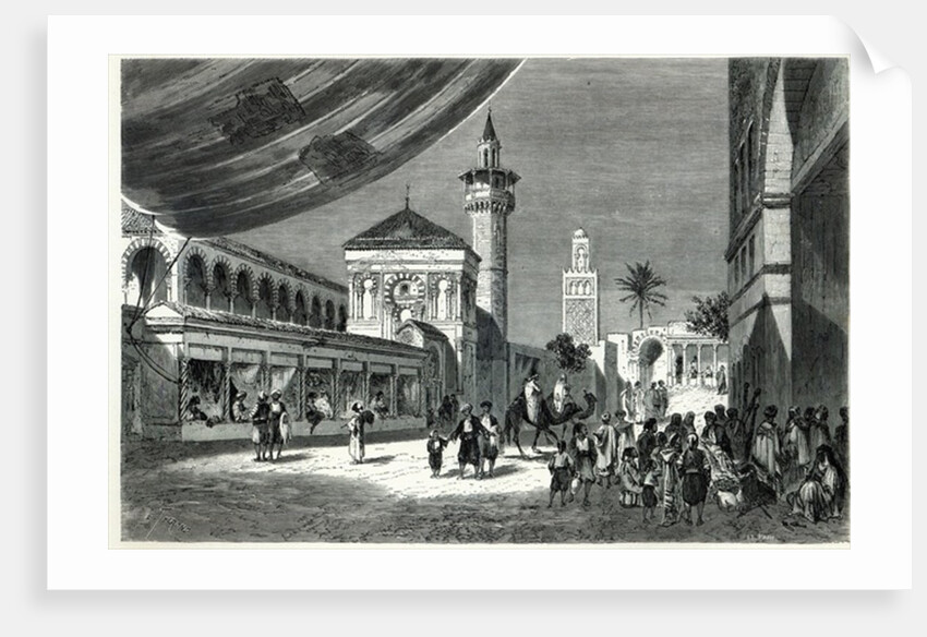 A Bazaar at Tunis by Emile Theodore Therond (after)
