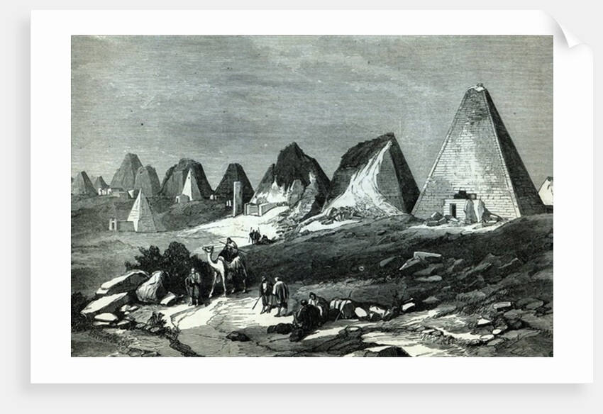 Pyramids of Meroe, on the Nile by English School
