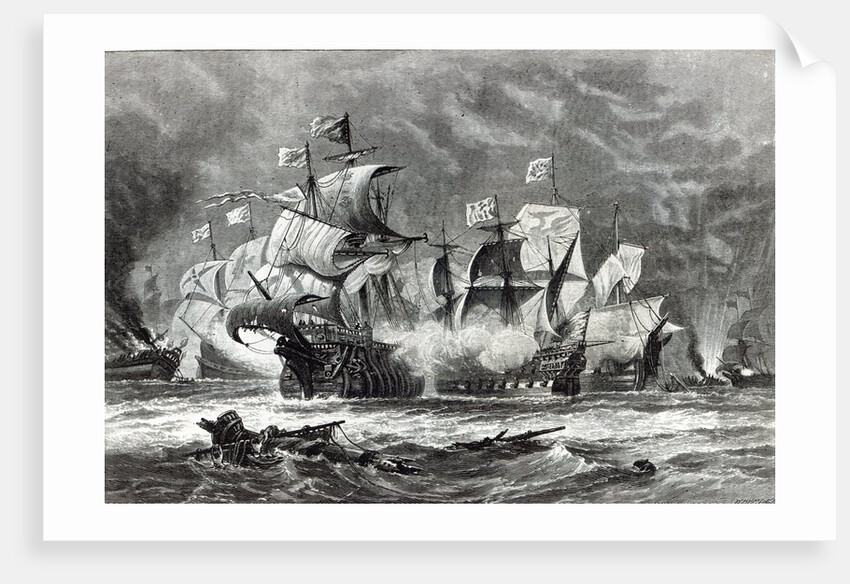 The Vanguard, under Sir William Winter, engaging the Spanish Armada by Oswald Walters Brierly