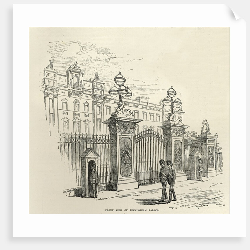 Front view of Buckingham Palace by English School