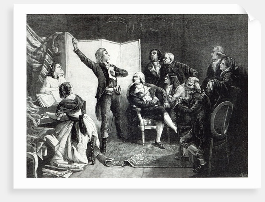 Rouget de L'Isle, Composer of the Marseillaise, singing it for the first time to his friends by Isidore Pils