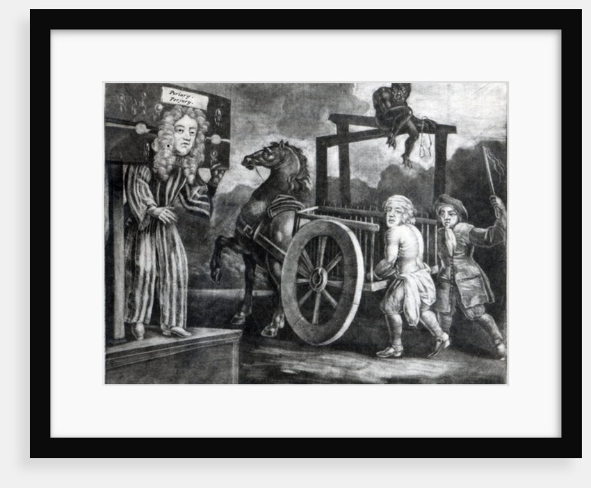 Titus Oates on the third day of his punishment in 1685, when he was stripped, tied to a cart and whipped from Aldgate to Newgate by English School