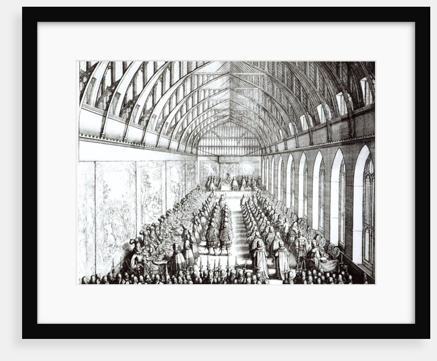 Garter Feast in St. George's Hall, Windsor, in the time of Charles II, 1672 by Wenceslaus Hollar