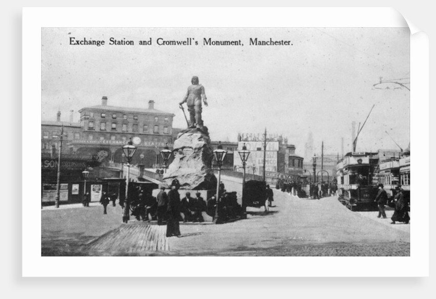 Exchange Station and Cromwell's Monument, Manchester, c.1910 by English Photographer