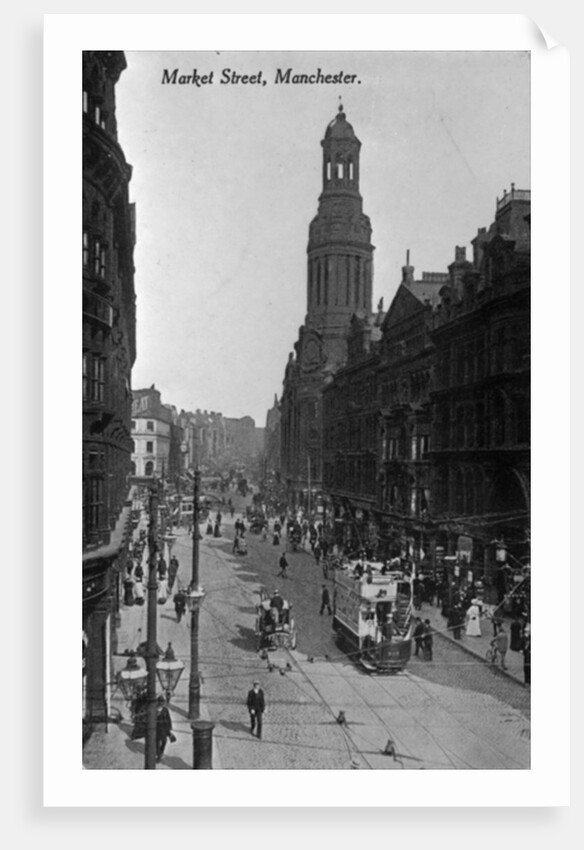 Market Street, Manchester, c.1910 by English Photographer