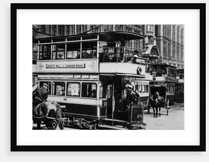Trams in Manchester, c.1900 by English Photographer