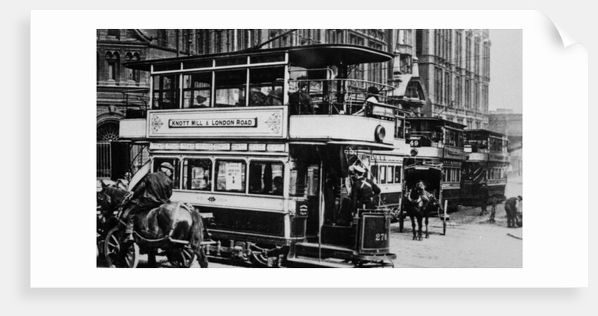 Trams in Manchester, c.1900 by English Photographer