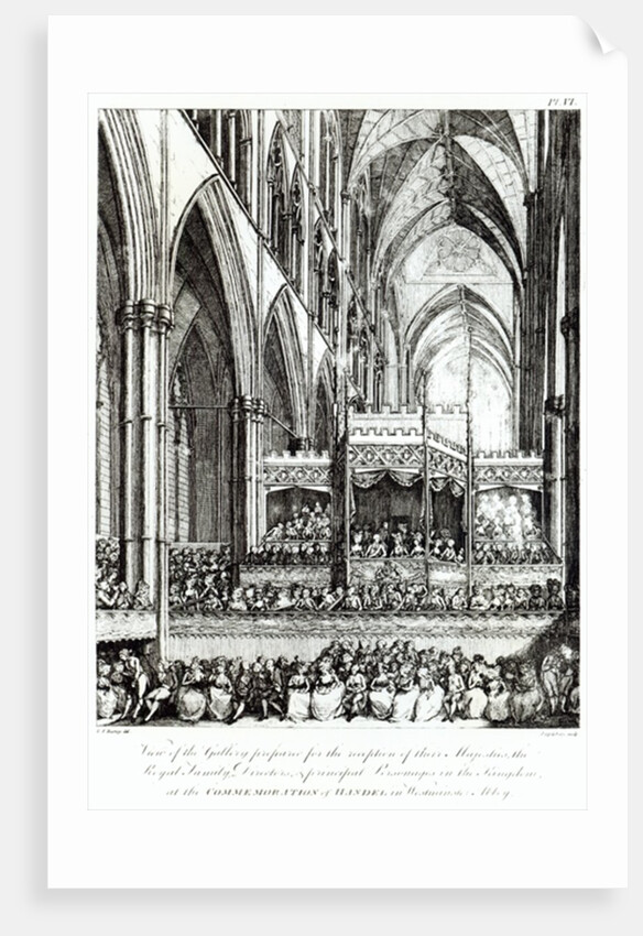 View of the Gallery prepared for the reception of their Majesties the Royal Family, Directors & principal Personages in the Kingdom by Edward Francis Burney