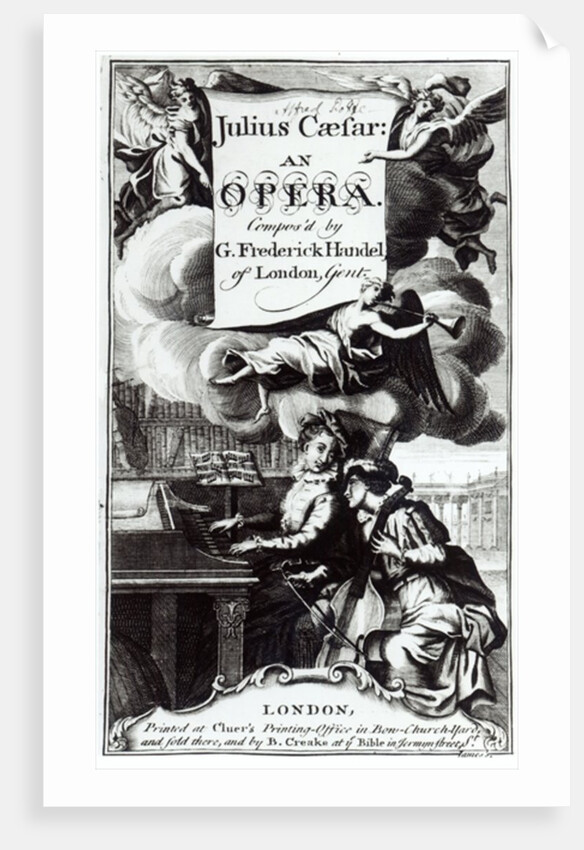 Cover of Sheet Music for Julius Caesar, an Opera by Handel by English School