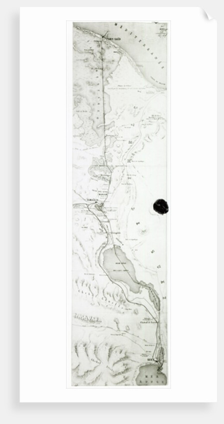 Map of the Suez Canal, c.1869 by French School