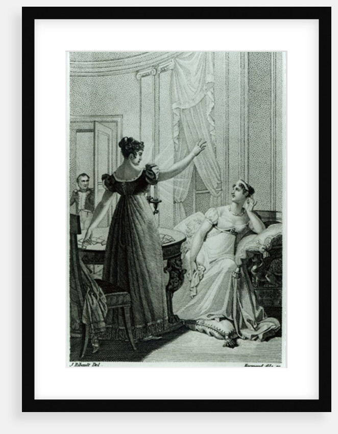 The Empress Josephine reveals the prophesy made to her by Marie Anne Adelaide Le Normand at the time of her divorce from Napoleon I in 1809, 1821 by Julie Ribault