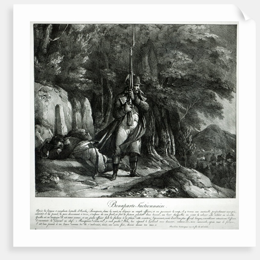 Napoleon on sentry duty after the Battle of Pont d'Arcole, 15th-17th November 1796 by French School