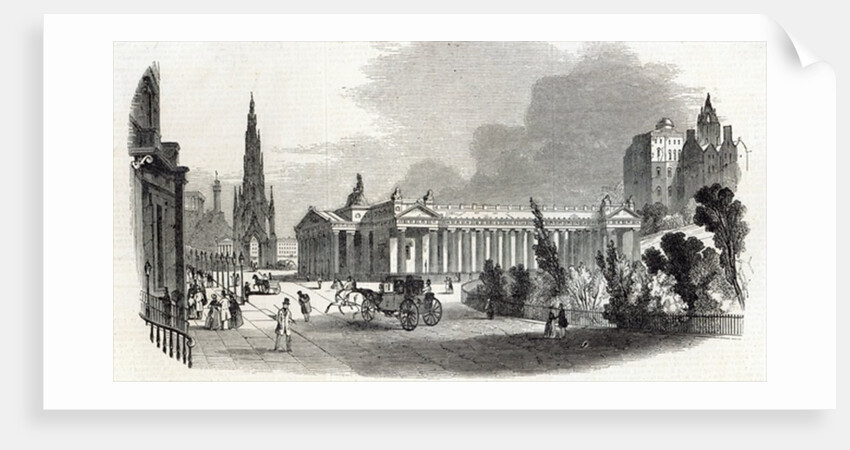 Edinburgh: Royal Institution and Scott Monument by English School