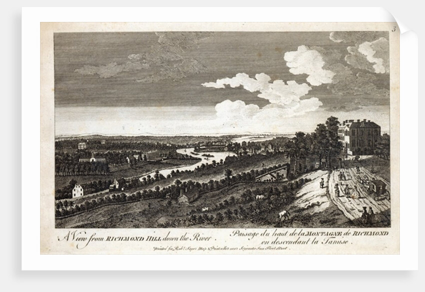 A View from Richmond Hill down the River, printed for Robert Sayer Map & Printseller, Fleet Street by School English