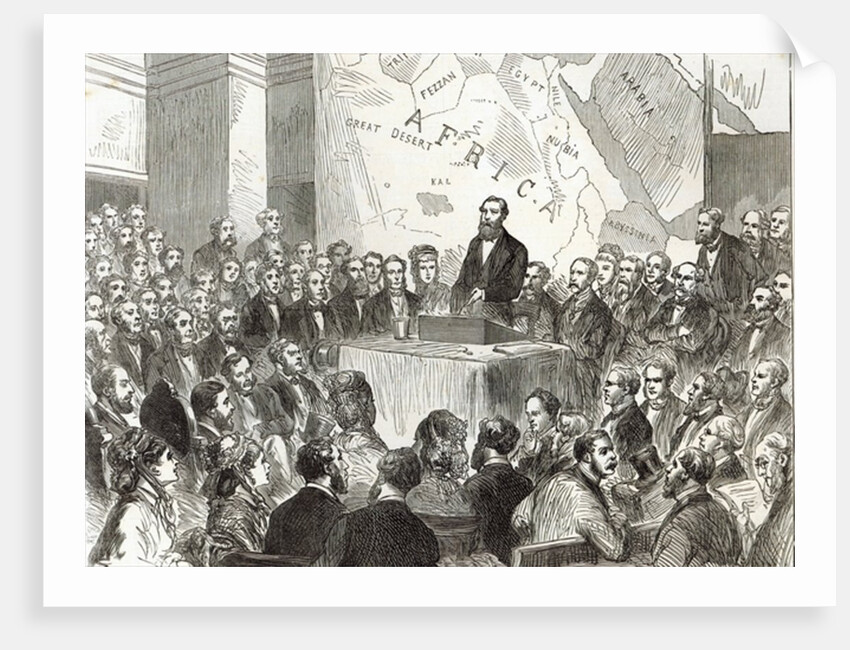 Sir Samuel Baker at the meeting of the Royal Geographical Society by English School