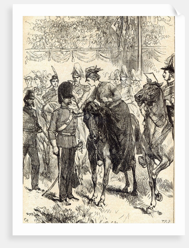 The Queen distributing Victoria Crosses in Hyde Park by English School