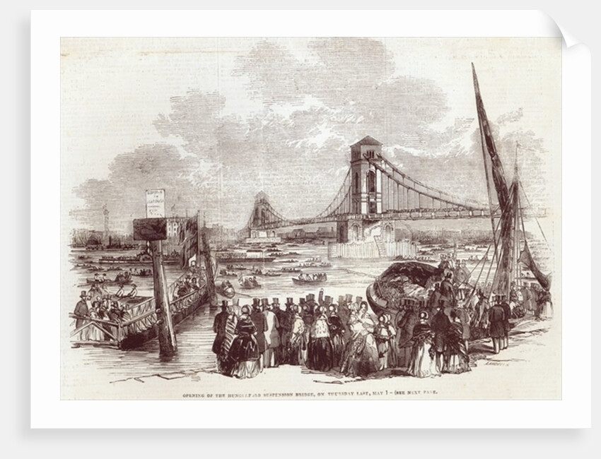 Opening of the Hungerford Suspension Bridge by English School