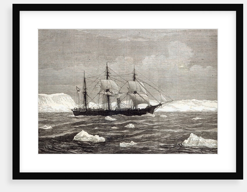 The North Pole Expedition: The Alert hoisting colours in honour of having attained the highest latitude of any ship on record by English School