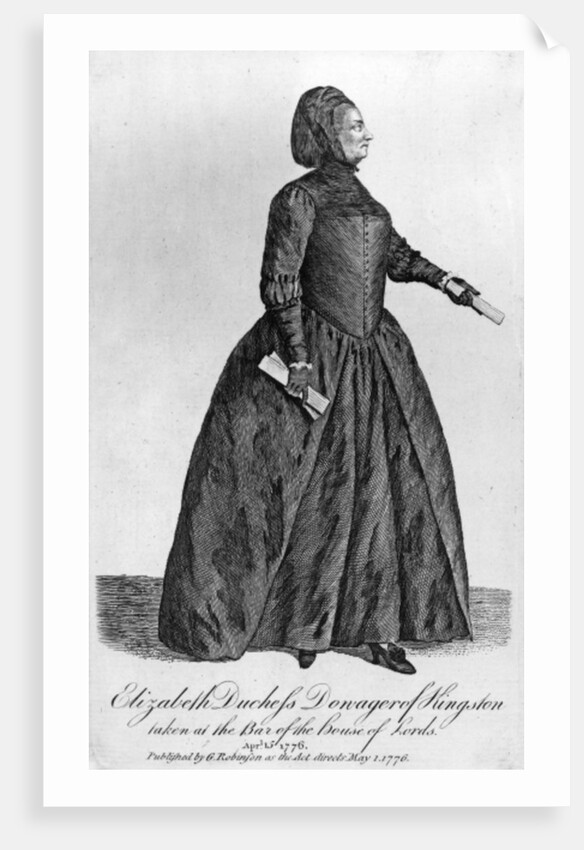 Elizabeth Chudleigh, Countess of Bristol and Duchess of Kingston, 1776 by English School