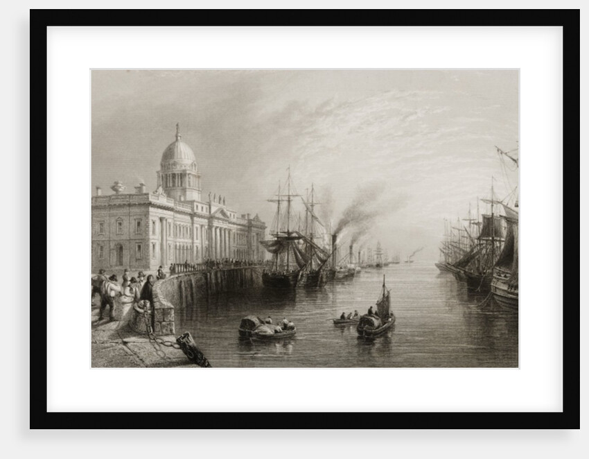 The Custom House, Dublin by William Henry (after) Bartlett
