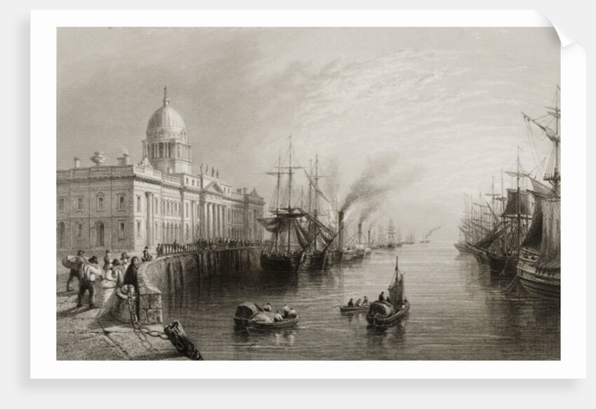The Custom House, Dublin by William Henry (after) Bartlett