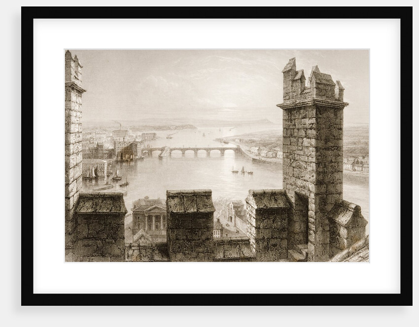 The River Shannon and Limerick from the Cathedral Tower, County Limerick by William Henry Bartlett