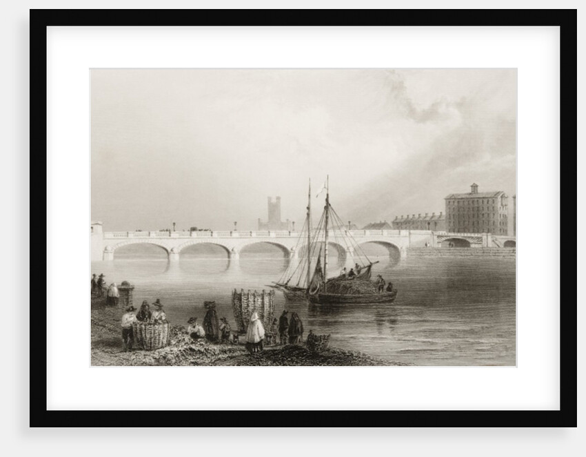 Wellesley Bridge, Limerick, Ireland by William Henry (after) Bartlett