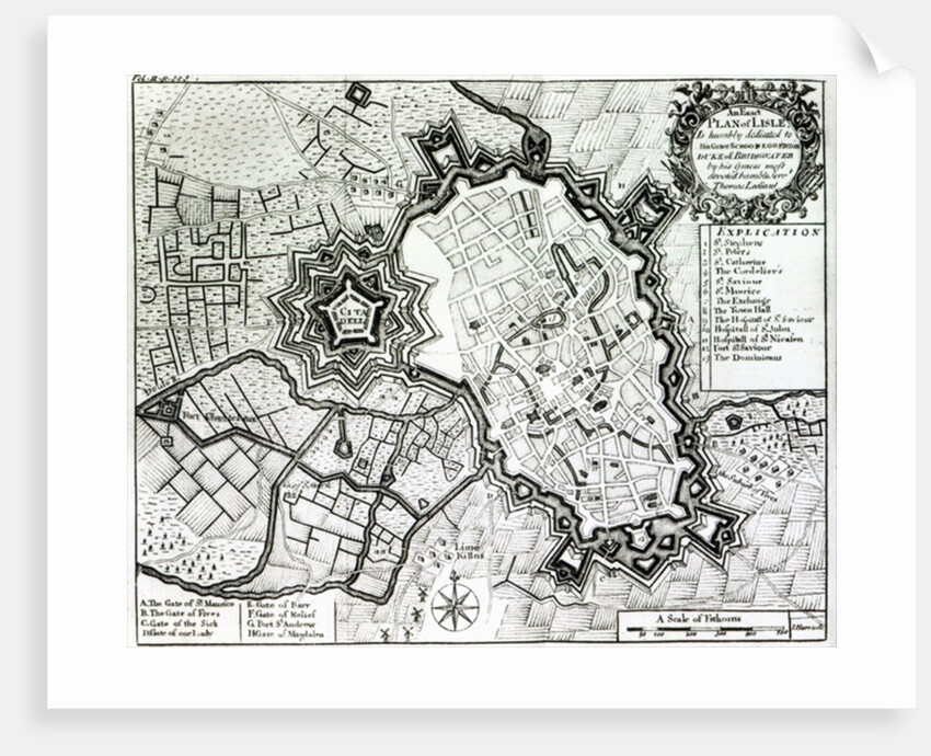 Plan of Lisle, 1736 by Thomas Lediard