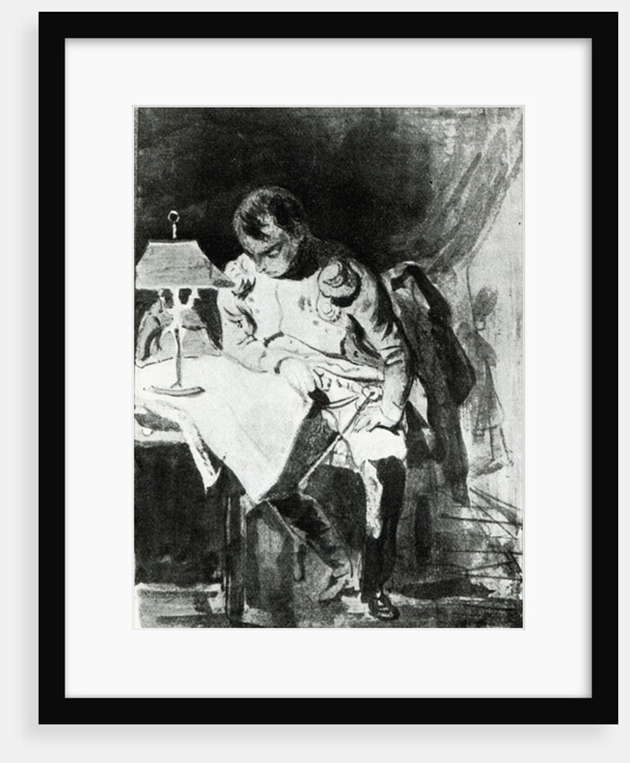 Napoleon studying his maps by lamplight, c.1800 by Jean Auguste Dominique Ingres