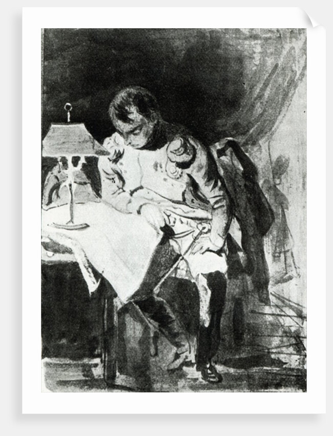 Napoleon studying his maps by lamplight, c.1800 by Jean Auguste Dominique Ingres
