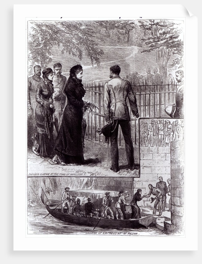 Empress Eugenie visiting the tomb of Napoleon I on St. Helena, 1880 by English School