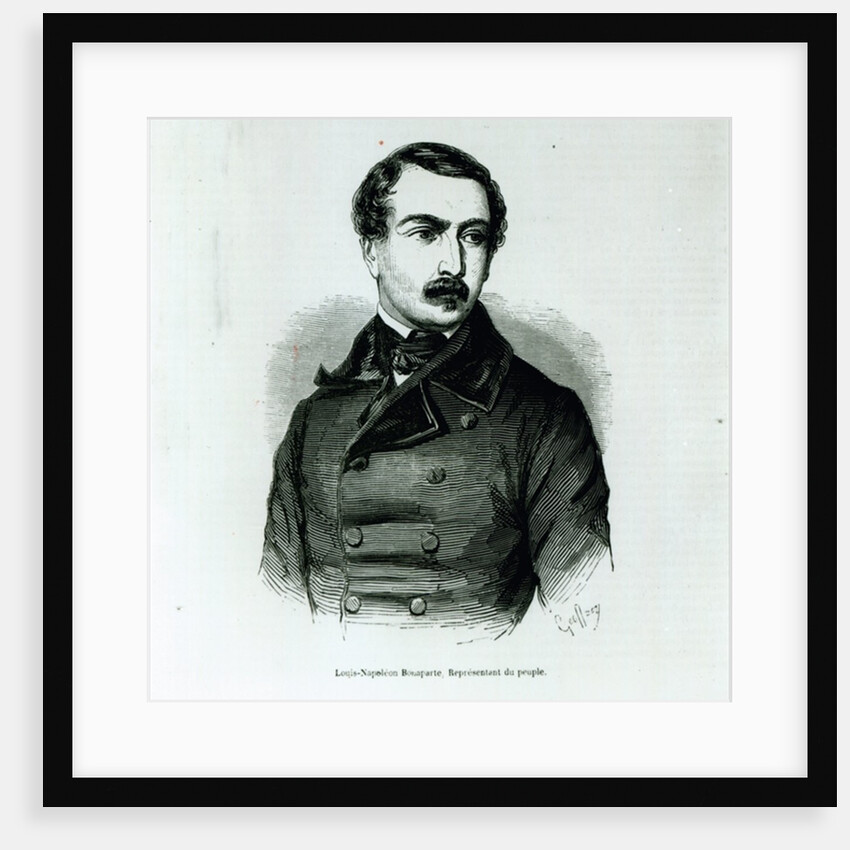 Portrait of Louis-Napoleon Bonaparte as a Representative of the People, 1848 litho) by Charles Michel Geoffroy