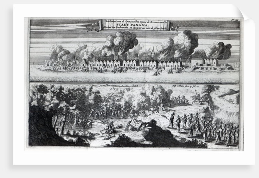 Battle between the Buccaneers and the Spaniards during the attack on Panama in 1671, 1678 by Dutch School