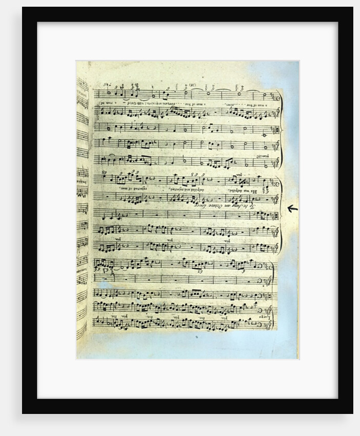 A page from one of the only two copies known to exist of the first printing of Handel's Messiah in London by English School