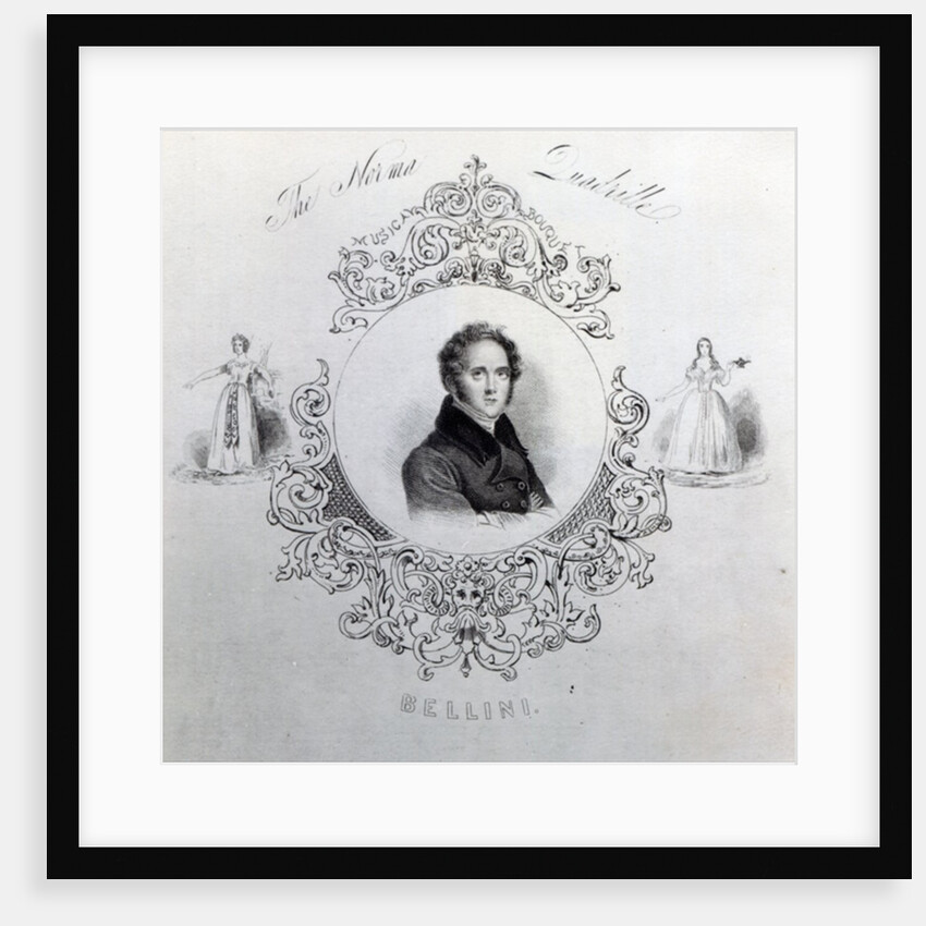 Cover of Sheet Music for a Quadrille, with a portrait of Vincenzo Bellini by English School